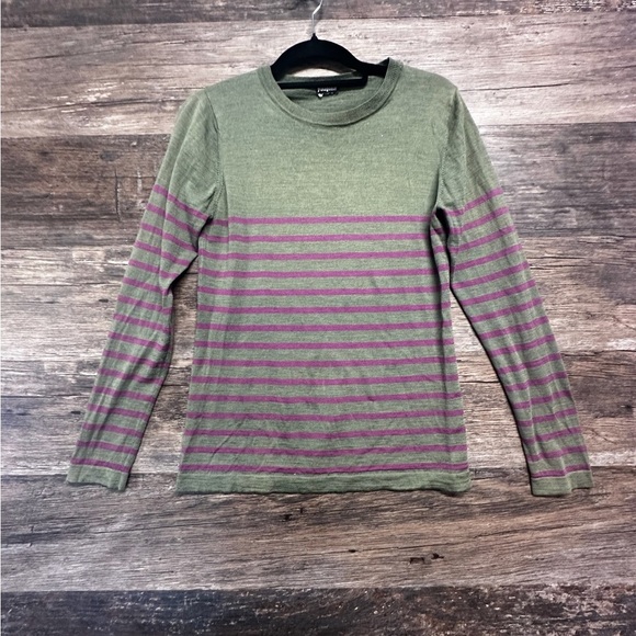 Patagonia Tops - Patagonia Green and Purple Striped Women's Top Sweater